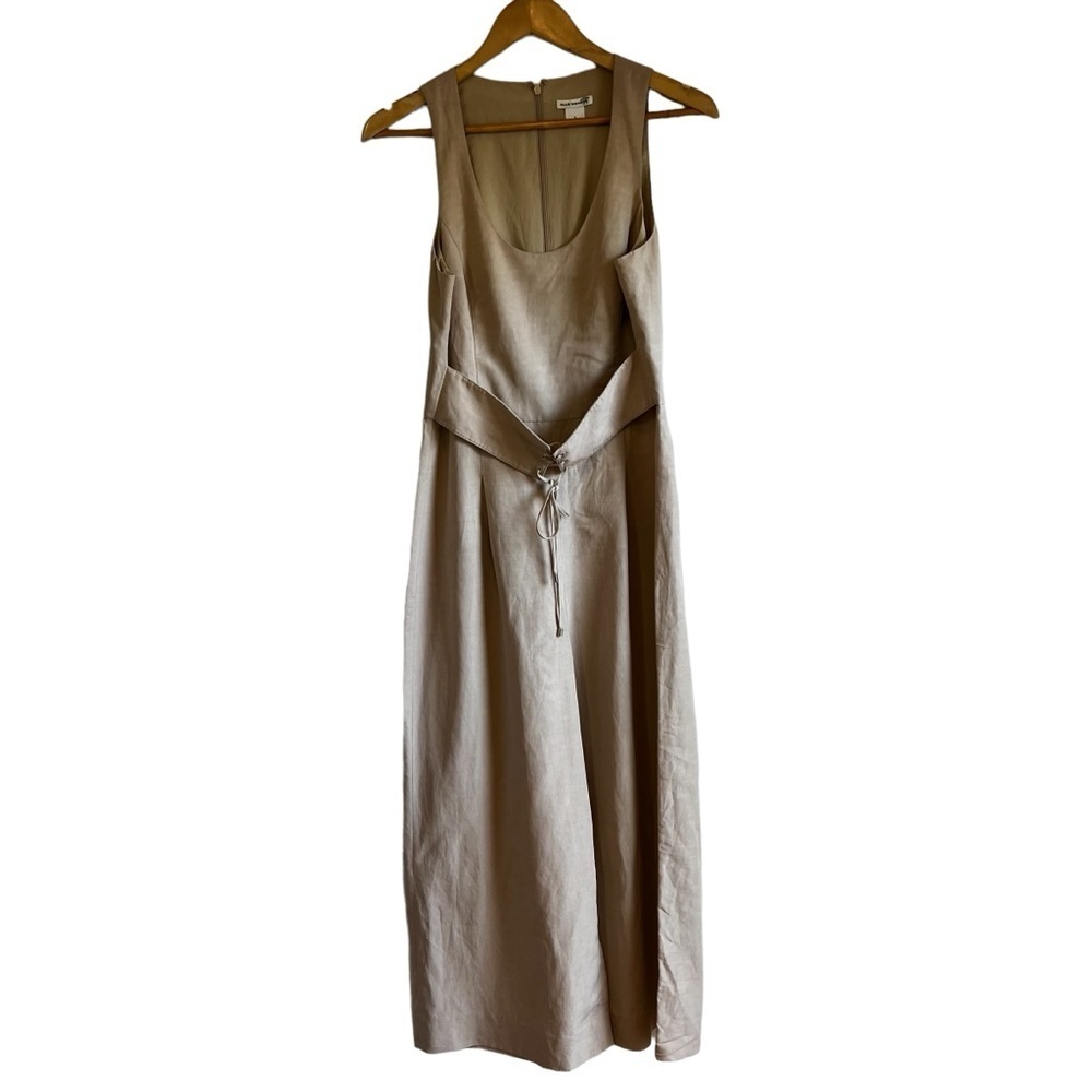 Club Monaco Beige Sleeveless Linen Blend Jumpsuit - Picture 4 of 16